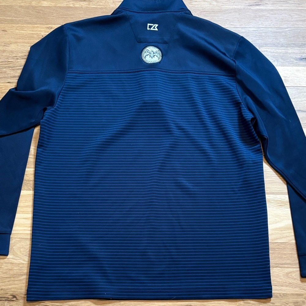 Cutter & Buck Navy Striped Long Sleeve 1/4 Zip Pullover Men’s L - Picture 10 of 12